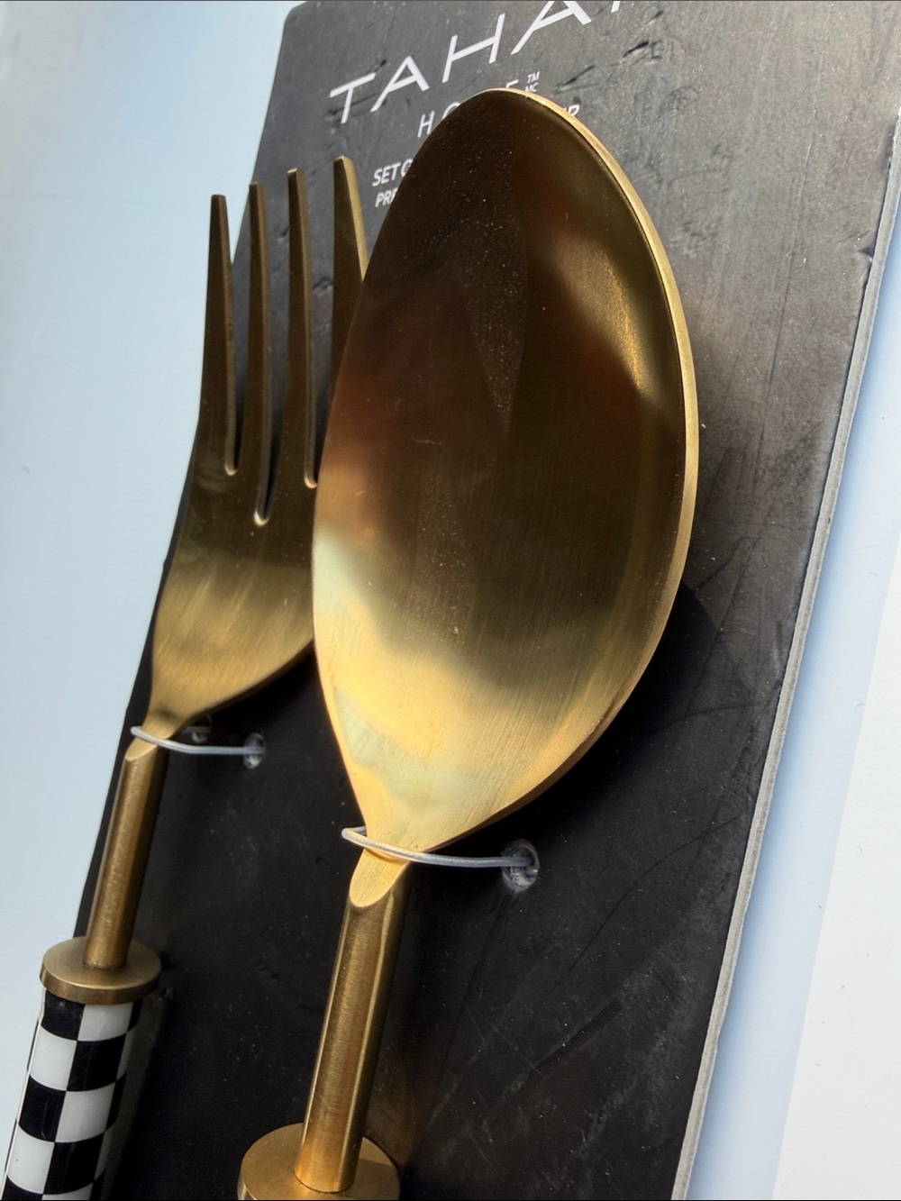 Tahari Home checkered salad servers - Picture 7 of 8